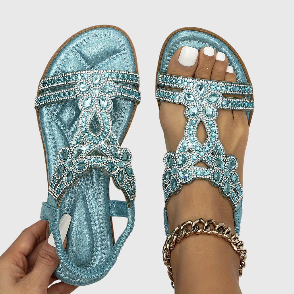 Elegant Orthopedic Sandals with Decorative Stone Detail