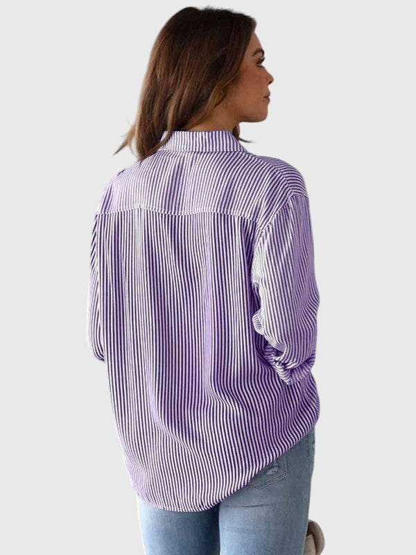Ariana Collared Striped Shirt for Effortless Elegance