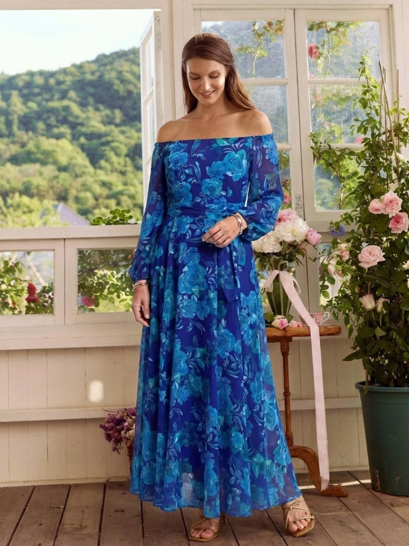 Aspen Off Shoulder Floral Maxi Dress