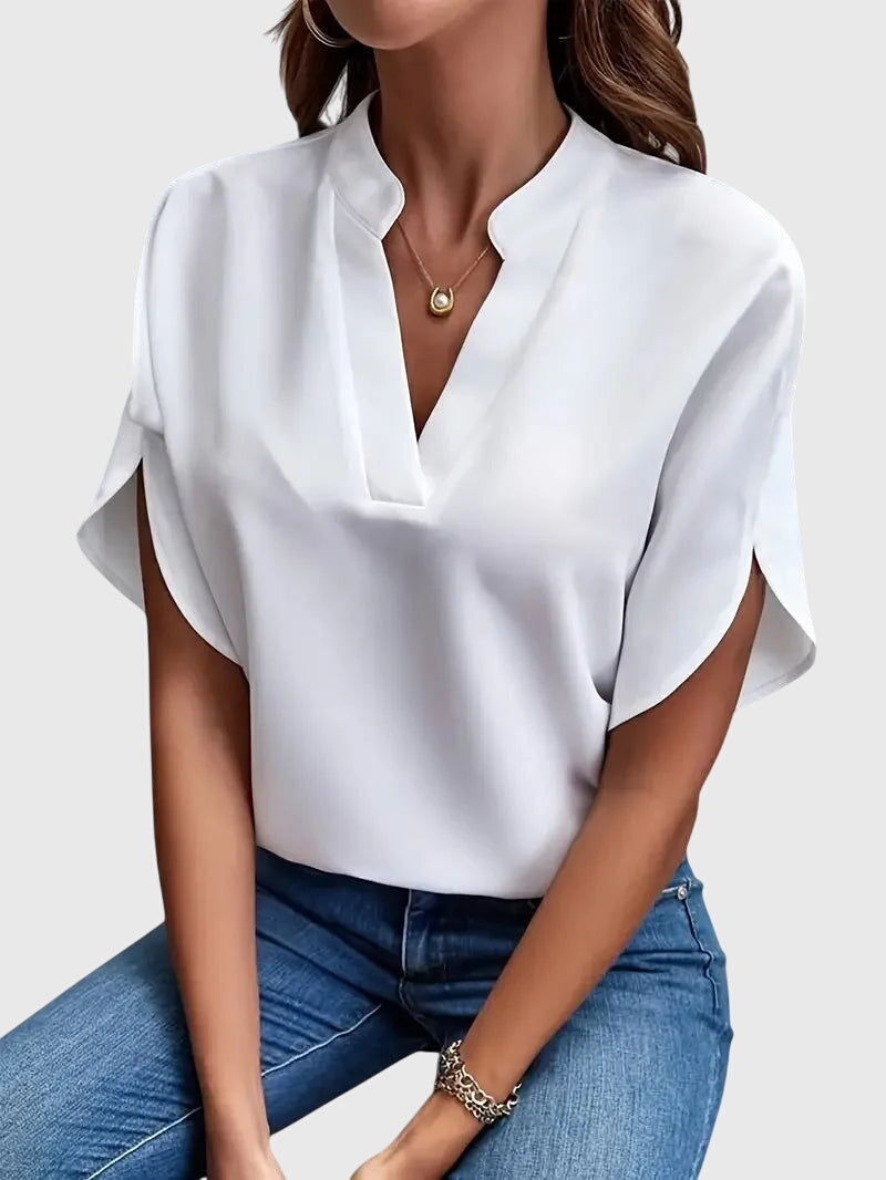 Beatrix V-Neck Shirt: Elegant Comfort for Every Day