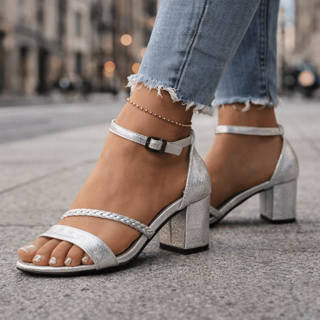 Ismara Twist Sandals with Braided Accent and Block Heel