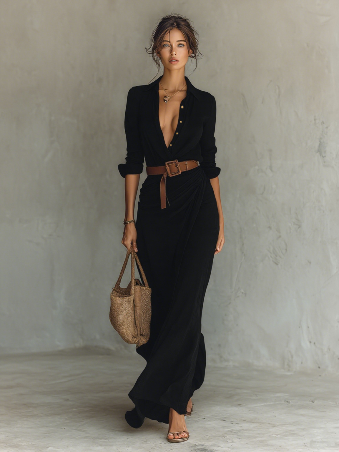 Scarlett – Elegant Drape Maxi Dress
