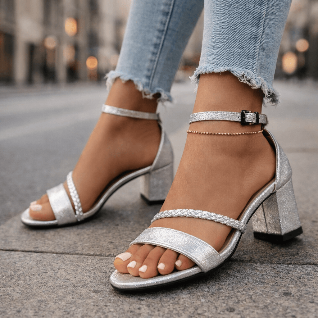Ismara Twist Sandals with Braided Accent and Block Heel