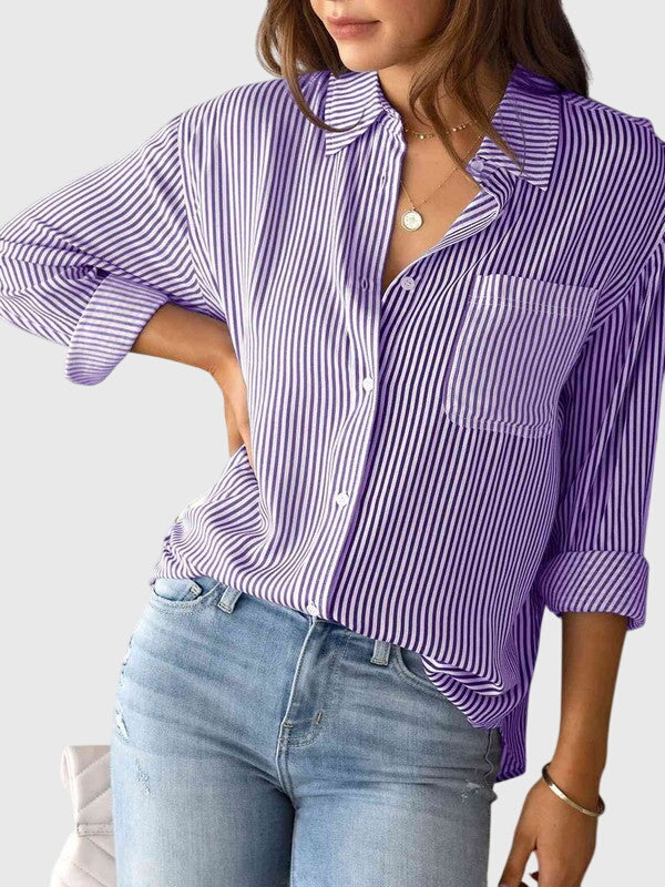 Ariana Collared Striped Shirt for Effortless Elegance
