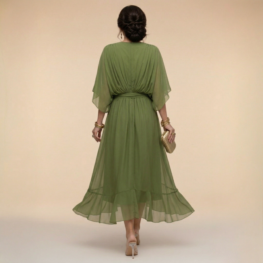 Elegant V-Neck Maxi Dress for Special Occasions
