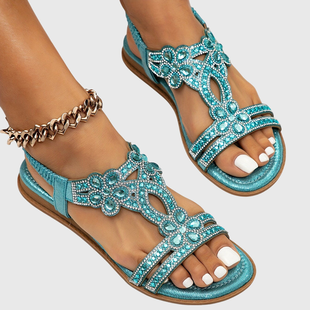 Elegant Orthopedic Sandals with Decorative Stone Detail