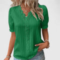 Elegant V-Neck Blouse with Modern Splice Detail