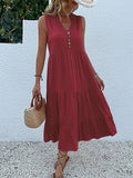 Clara Elegant Flowy Midi Dress for Effortless Summer Style