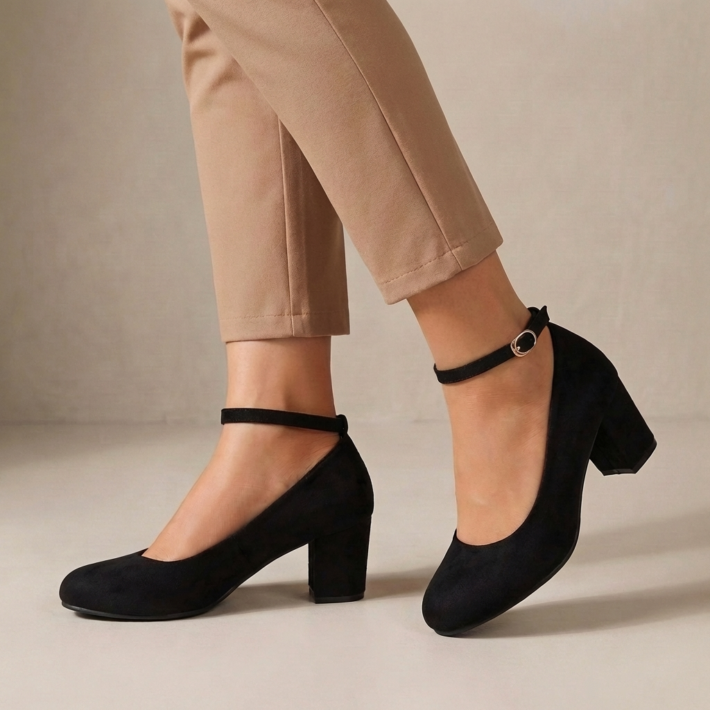 Ankle Strap Block Heel Pumps – Elegant Casual Comfort Shoes