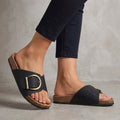 Adjustable Buckle Slide Sandals for Women