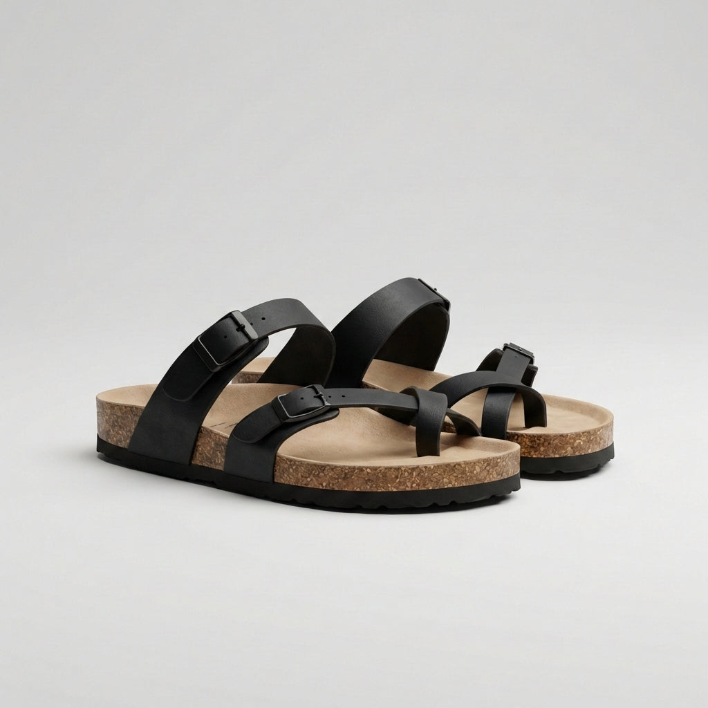 Casual Sandals for Women – Adjustable Straps & Cushioned Cork Support