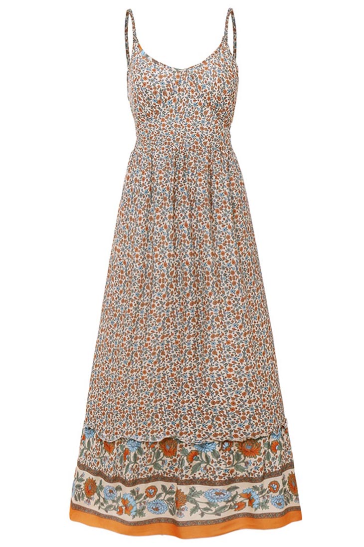 Romantic Boho Maxi Dress with Empire Waist