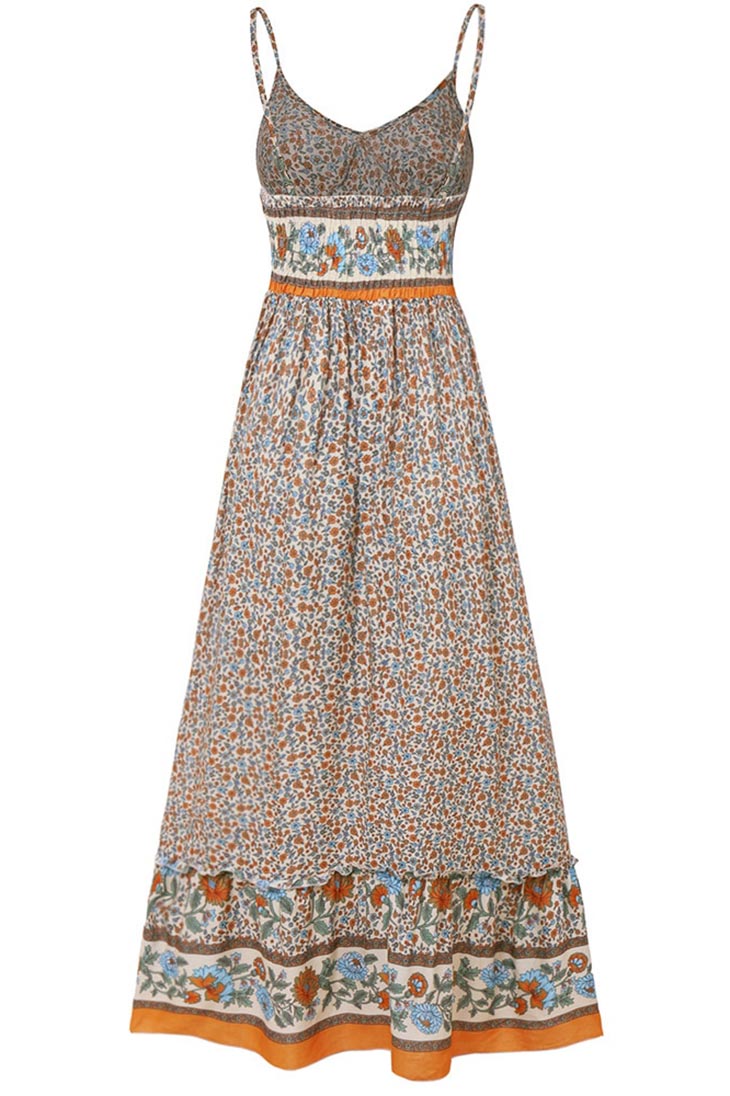 Romantic Boho Maxi Dress with Empire Waist