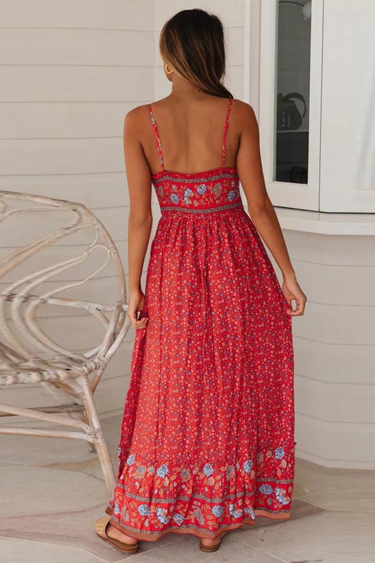 Romantic Boho Maxi Dress with Empire Waist