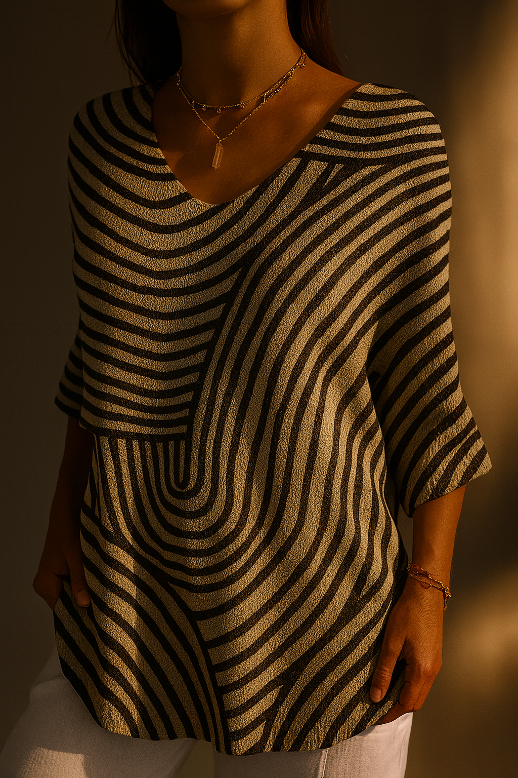 Retro Geometric Art Pullover: Timeless Style with Artistic Flair