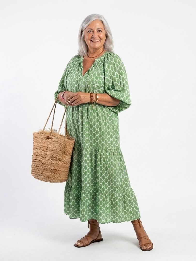 Effortless Elegance Midi Dress with Tiered Skirt