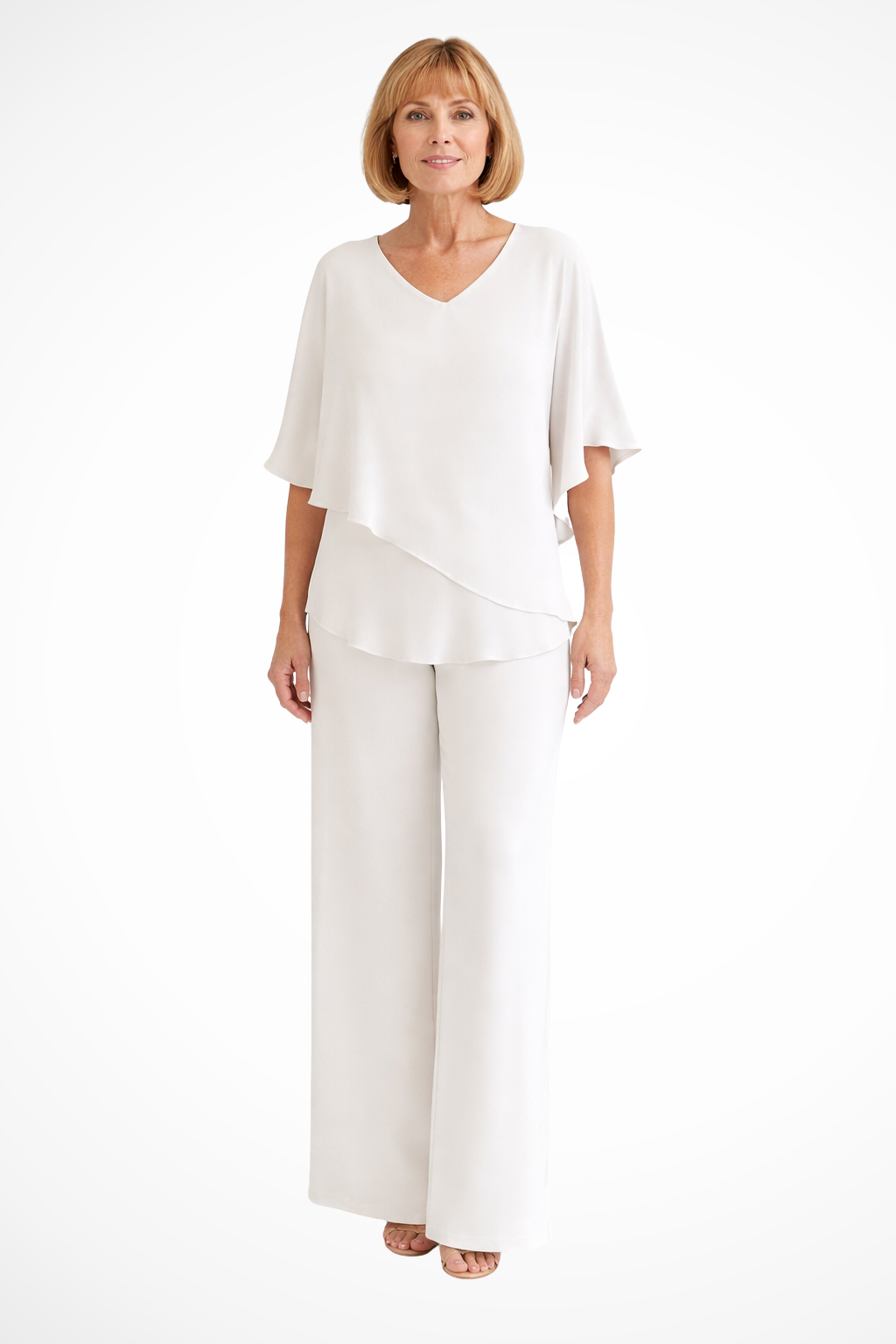 Cobalt Blue Batwing Top & Wide Leg Pants Two-Piece Set