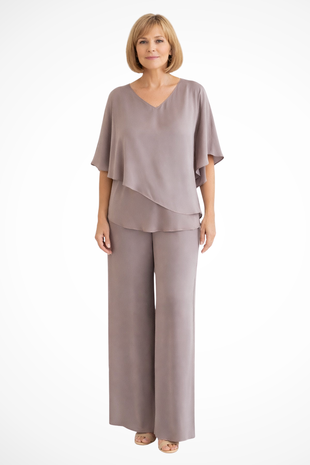 Cobalt Blue Batwing Top & Wide Leg Pants Two-Piece Set