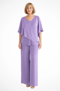Cobalt Blue Batwing Top & Wide Leg Pants Two-Piece Set