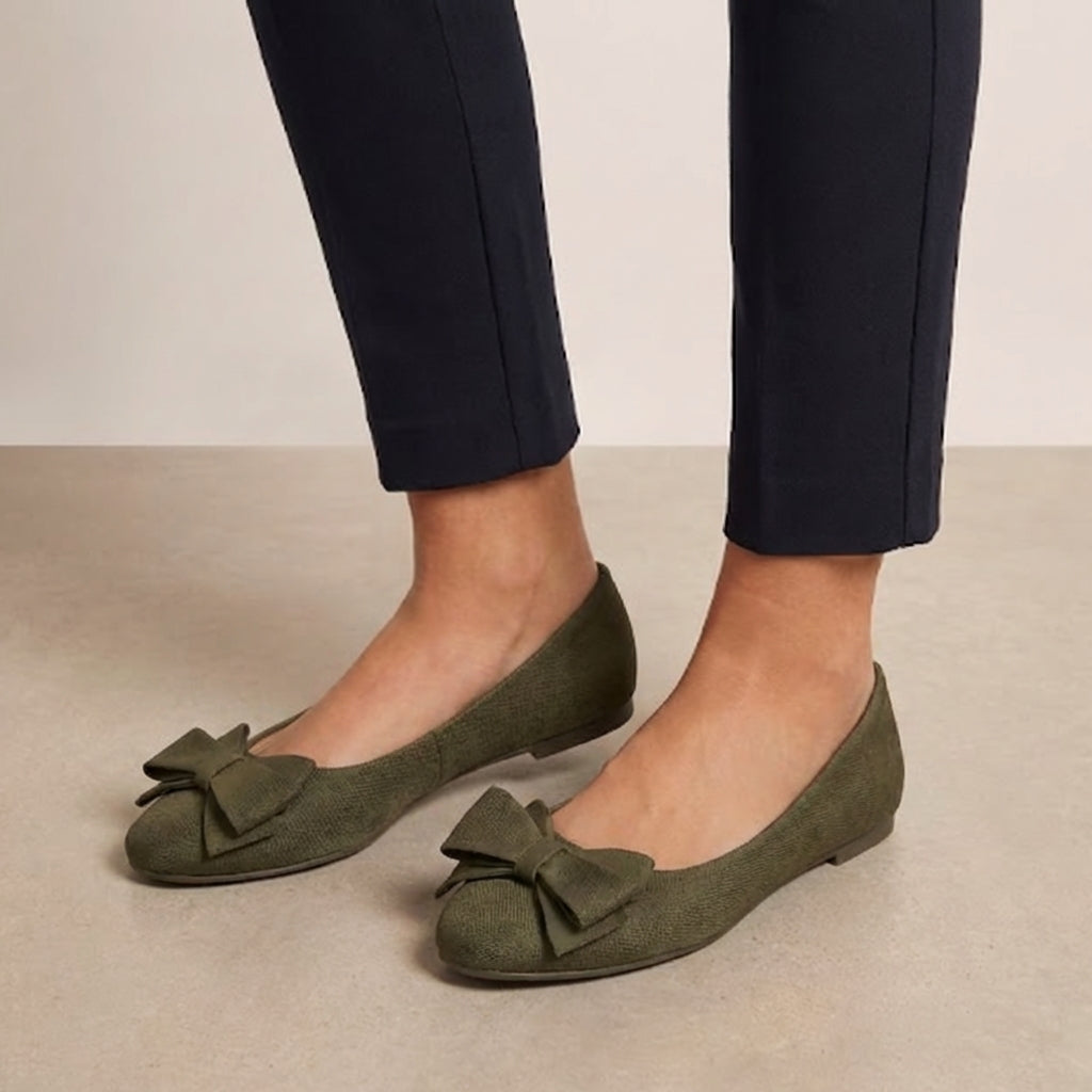 Bow Detail Ballet Flats – Lightweight Casual Comfort Walking Shoes