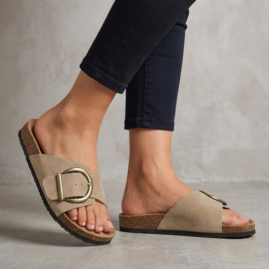 Adjustable Buckle Slide Sandals for Women