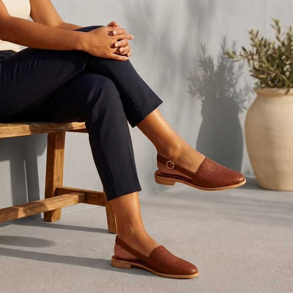 Woven Slingback Loafers – Casual Lightweight Comfort Slip-On Flats