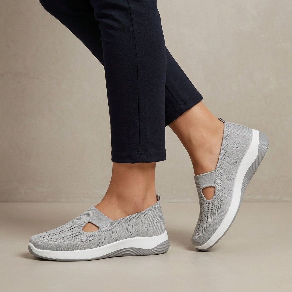 Breathable Knit Walking Sneakers – Lightweight Slip-On Comfort Shoes