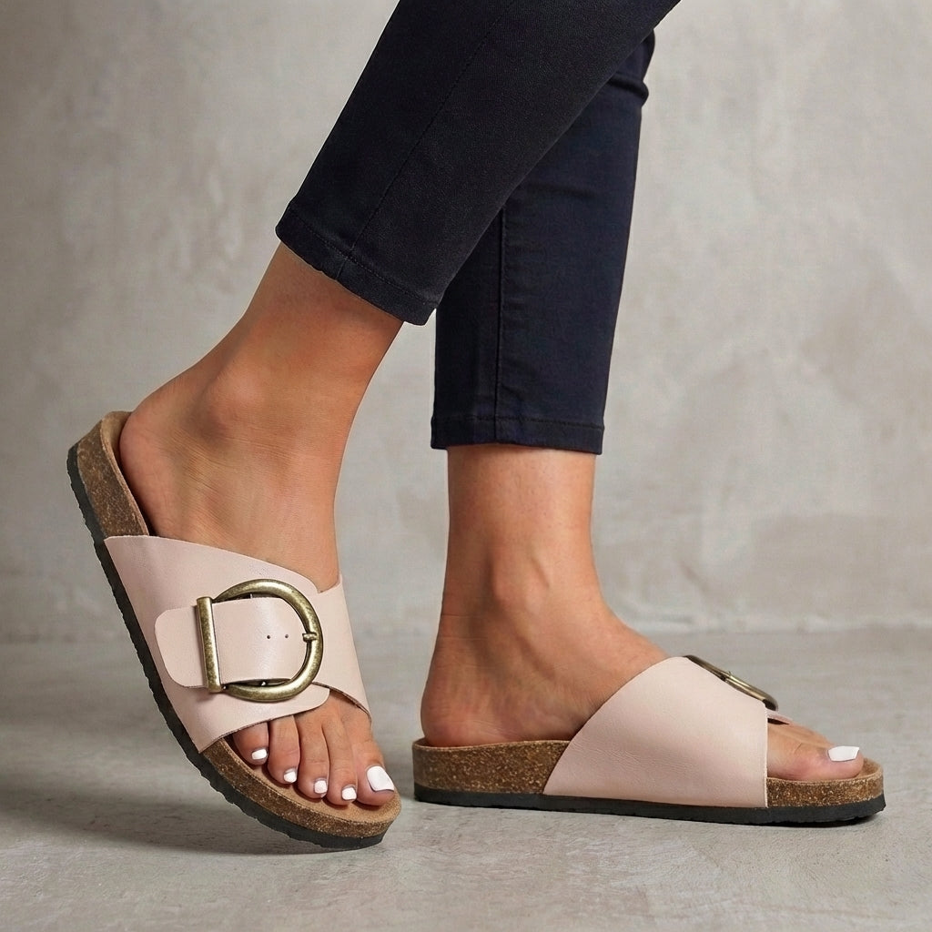Adjustable Buckle Slide Sandals for Women