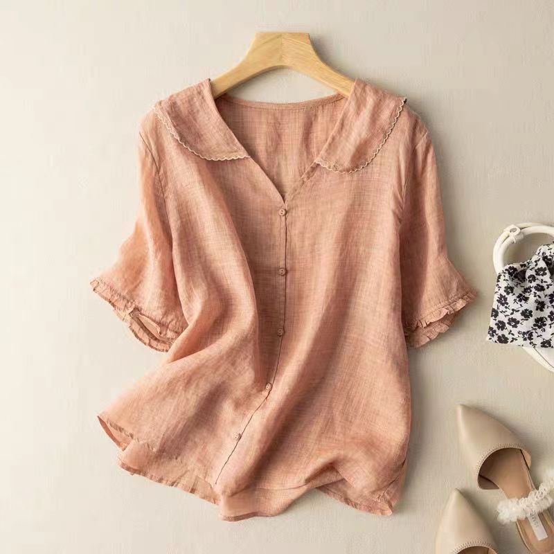 Vintage Scalloped Collar Blouse – Relaxed Elegant Fit