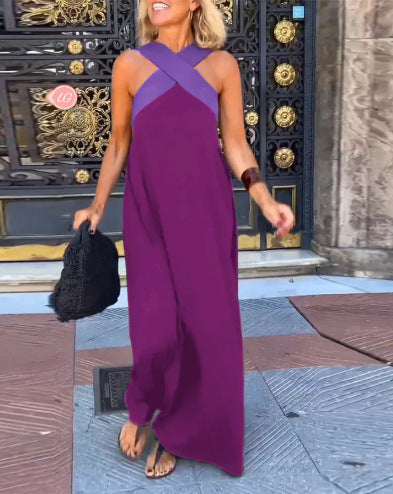Crossed Neckline Flowy Shoulder Dress for Warm Days