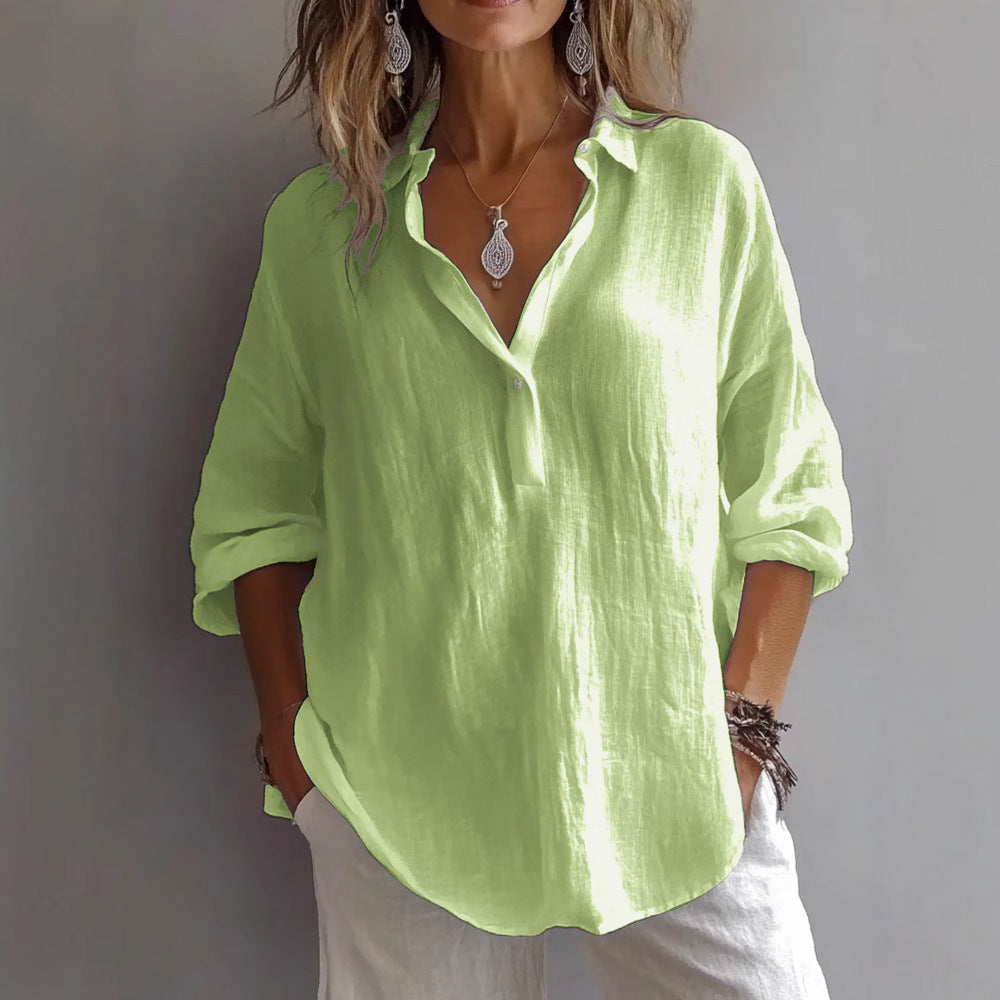 Fran - Chic V-neck Blouse Classic V Neck Top