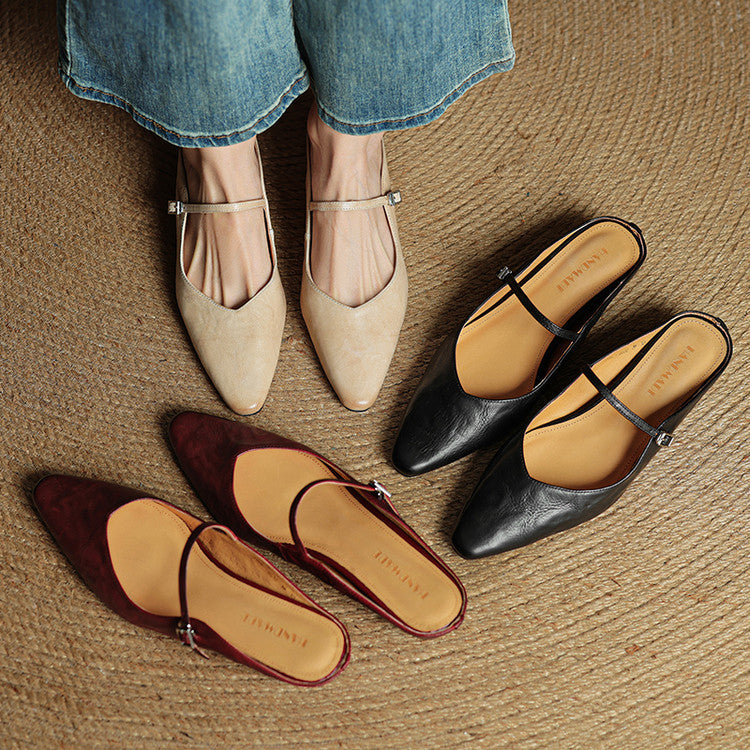 Leather Slip-On Mules for Women – Hannah