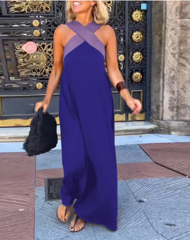 Crossed Neckline Flowy Shoulder Dress for Warm Days