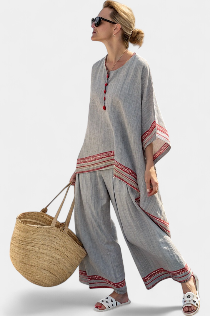 Aria Striped Set: Relaxed Boho Elegance