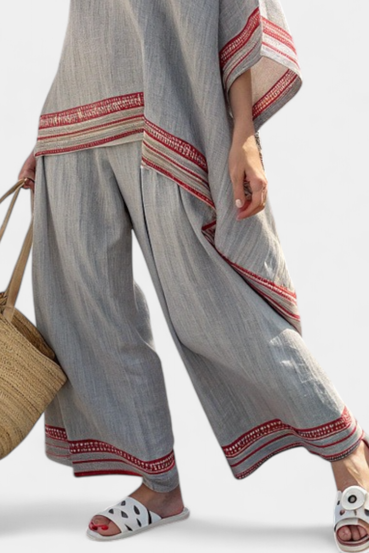 Aria Striped Set: Relaxed Boho Elegance
