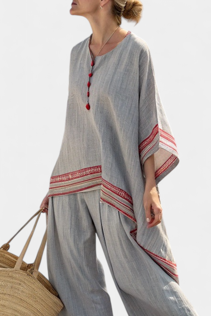 Aria Striped Set: Relaxed Boho Elegance