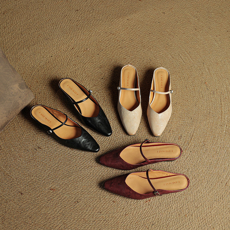 Leather Slip-On Mules for Women – Hannah