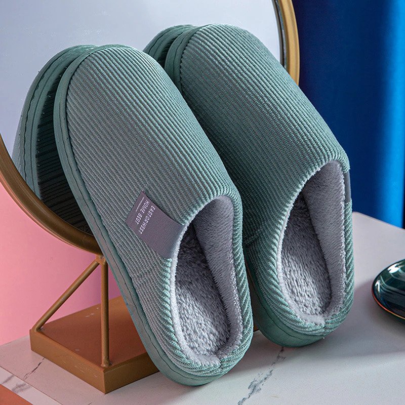 Plush Cotton Slippers for Women – Cozy & Non-Slip Comfort