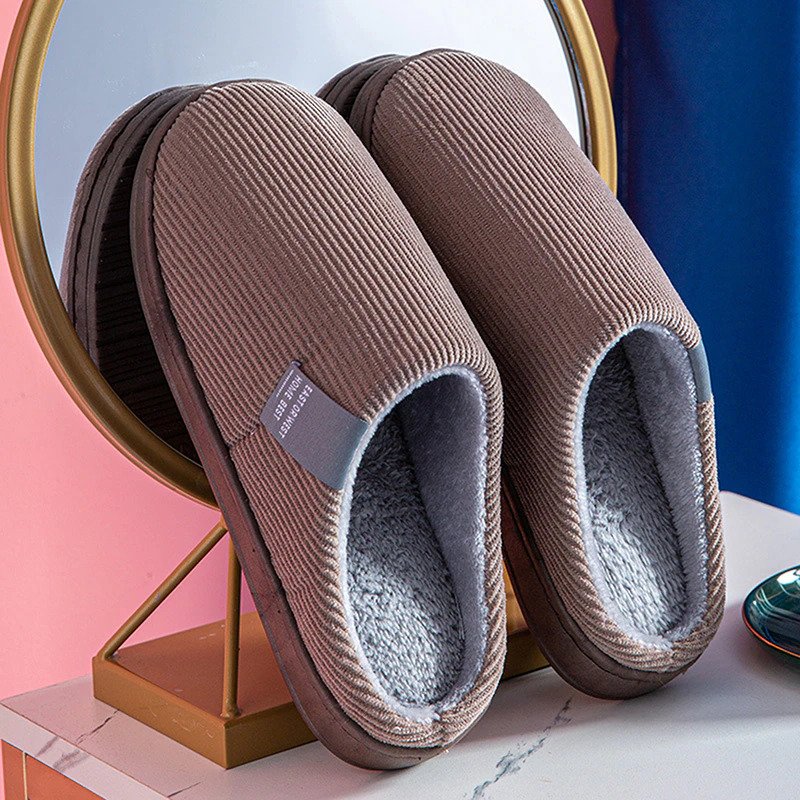 Plush Cotton Slippers for Women – Cozy & Non-Slip Comfort