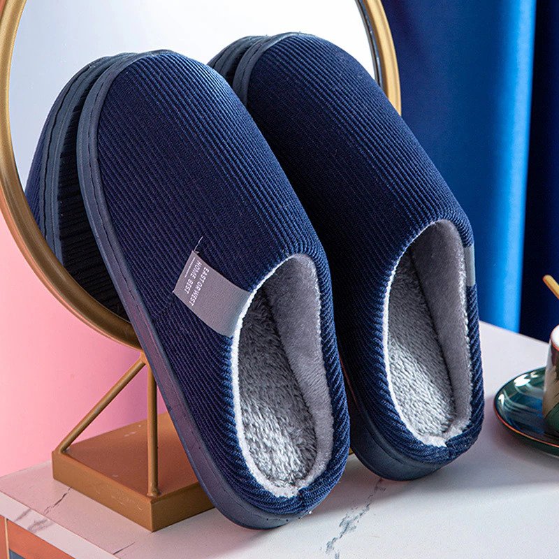 Plush Cotton Slippers for Women – Cozy & Non-Slip Comfort
