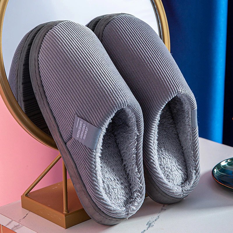 Plush Cotton Slippers for Women – Cozy & Non-Slip Comfort