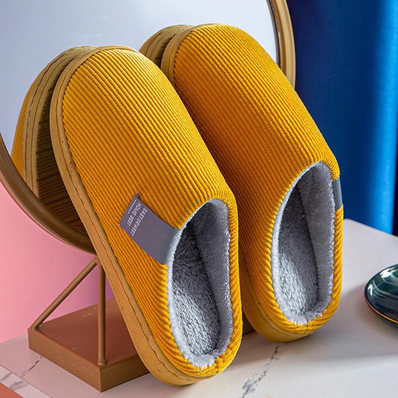 Plush Cotton Slippers for Women – Cozy & Non-Slip Comfort