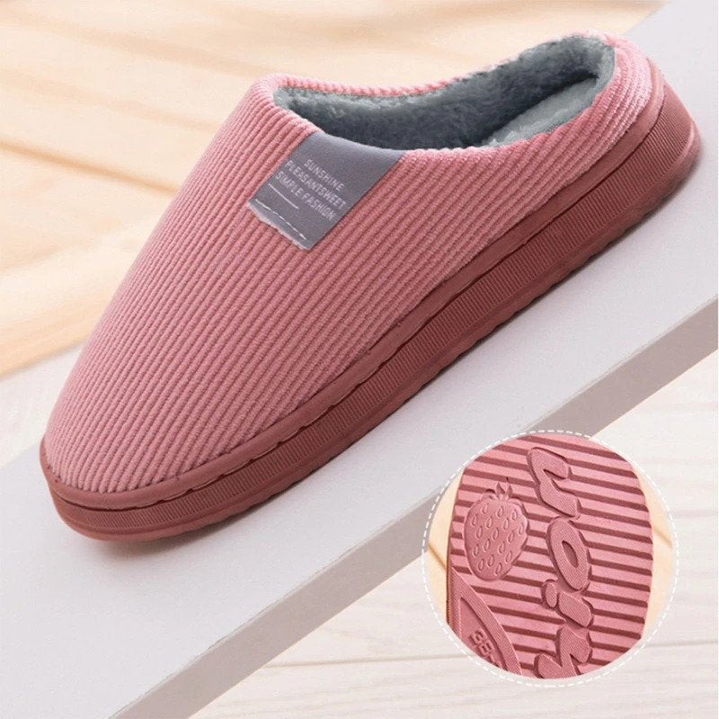 Plush Cotton Slippers for Women – Cozy & Non-Slip Comfort