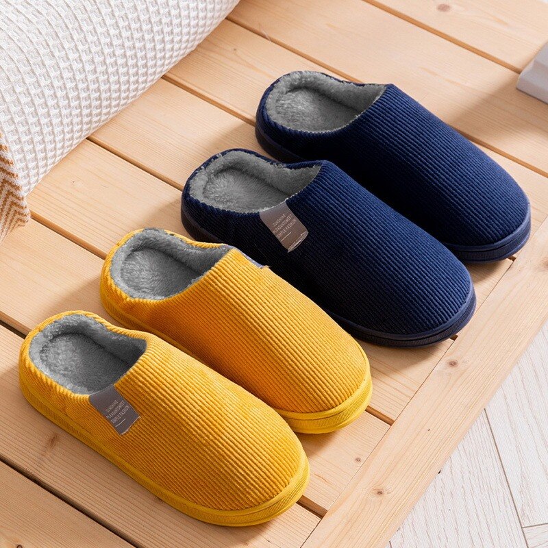 Plush Cotton Slippers for Women – Cozy & Non-Slip Comfort