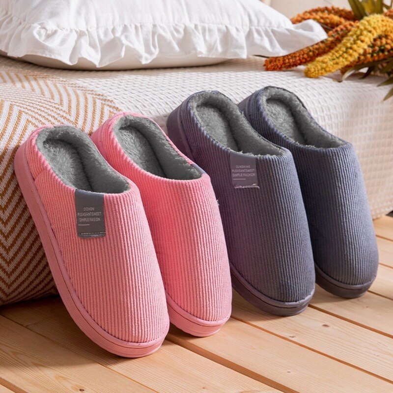 Plush Cotton Slippers for Women – Cozy & Non-Slip Comfort