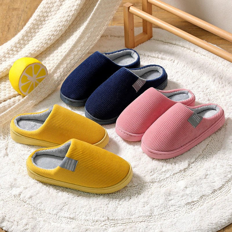 Plush Cotton Slippers for Women – Cozy & Non-Slip Comfort