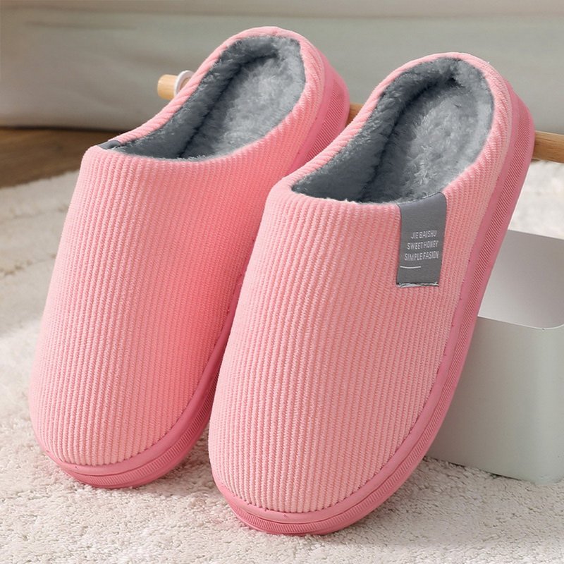Plush Cotton Slippers for Women – Cozy & Non-Slip Comfort