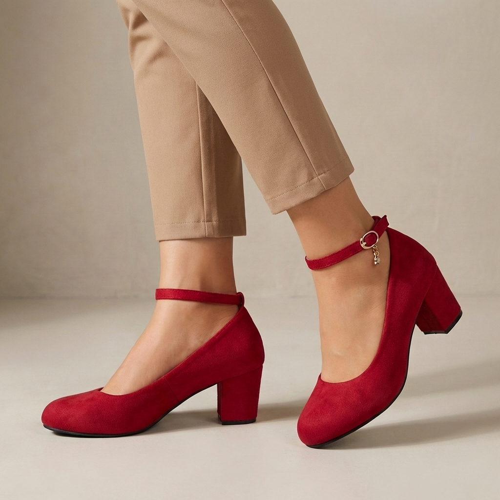 Ankle Strap Block Heel flats for Confident, Everyday Elegance