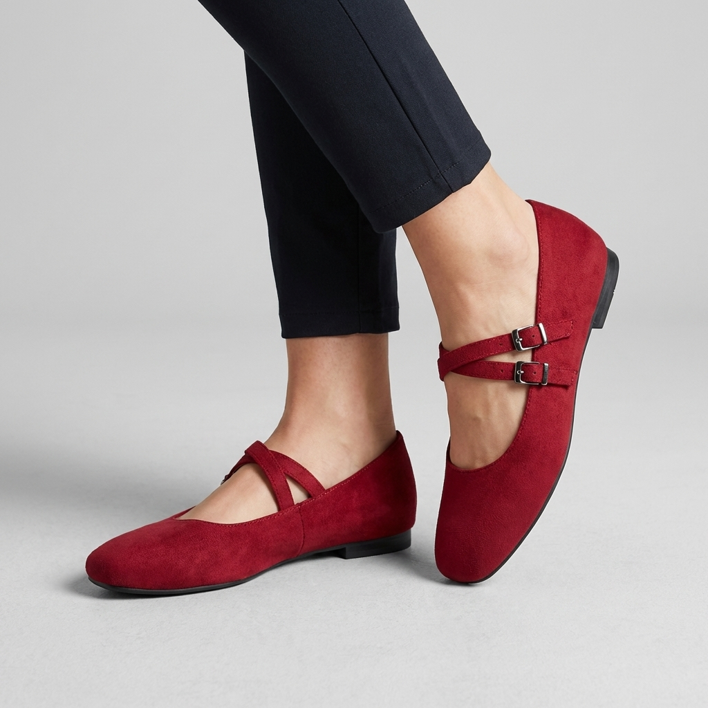 Double Strap Mary Jane Flats – Vintage Casual Comfort Walking Shoes