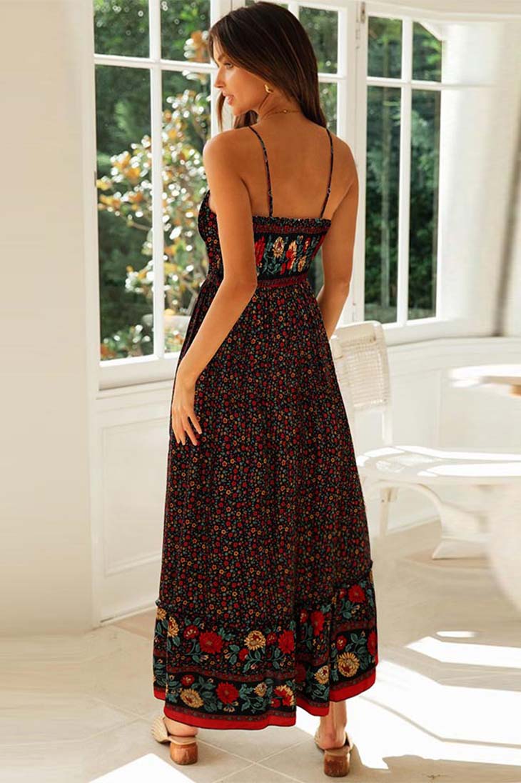 Romantic Boho Maxi Dress with Empire Waist